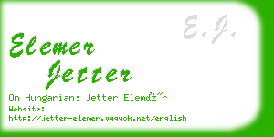 elemer jetter business card